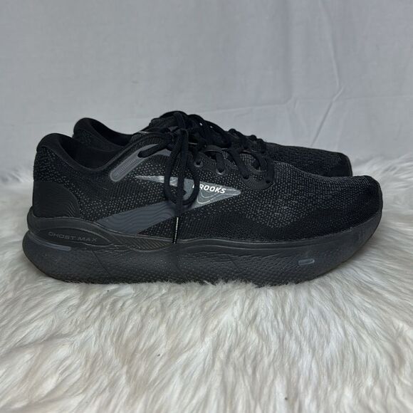 Brooks Ghost Max Men\'s Black/Black/Ebony Athletic‎ Shoes Wide Width Sz 9 (2E)